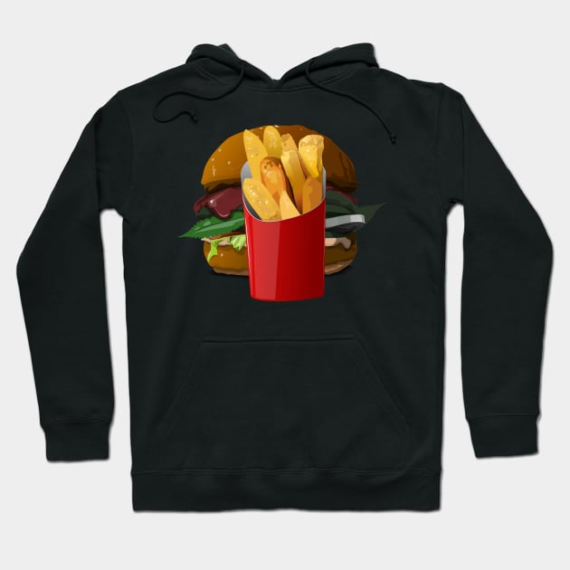 Premium Veggie Burger Hoodie by realbigenvelope